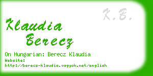 klaudia berecz business card